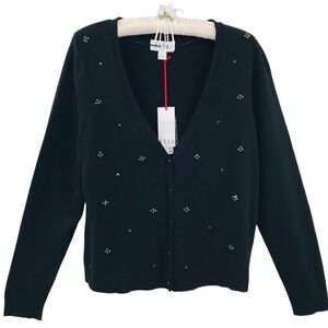 Elle Embellished Rhinestone Cardigan Sweater